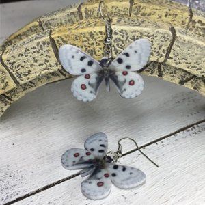 Parnassius Acrylic Butterfly Earrings